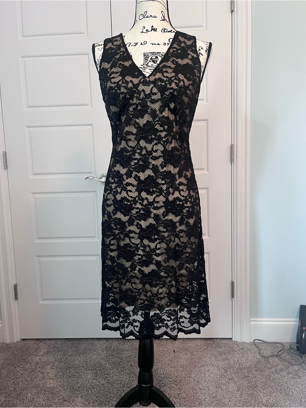 Maternity Black Lace Stretch Dress